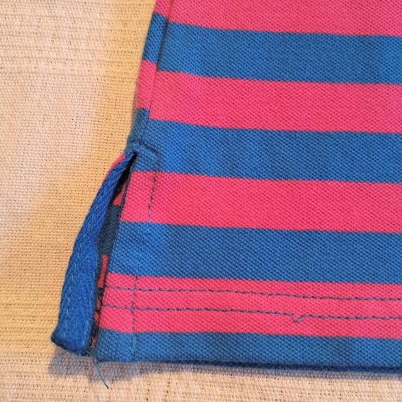 Liz Claiborne women's size Small pink & blue striped polo shirt, new - Picture 4 of 5